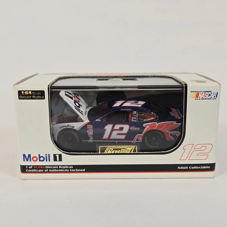 1999 Nascar Revell 1:64 Diecast Jeremy Mayfield Mobil 1 #12 Limited Edition COA - Image 1 of 4