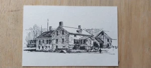 Christian Metz Haus Amana Kolonie Iowa Wahrzeichen Bill Wagner Skizze Postkarte - Bild 1 von 4