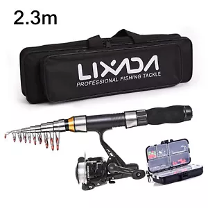 Fishing Rod Reel Combo Full Kit 2. Telescopic Rod Set D4D4 - Picture 1 of 11