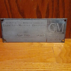 1953 GM General Motors Electro Motive Diesel Power Builders Plate Railroad  - Bild 1 von 7