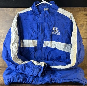 Vintage Pro Edge Kentucky Wildcats Large Rain Jacket Blue & White Fast Shipping - Picture 1 of 9