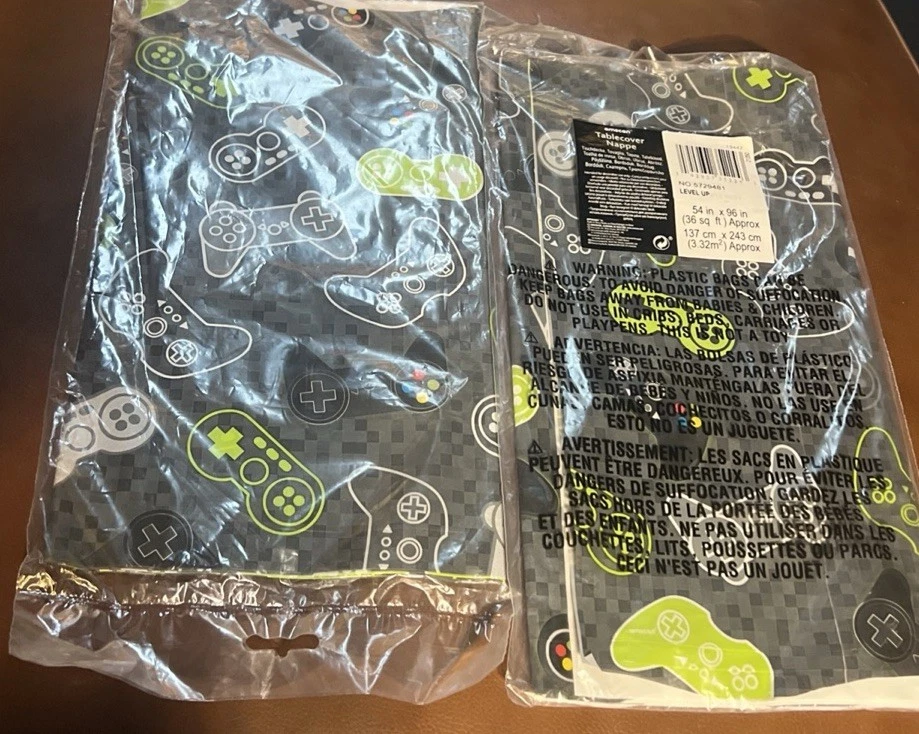 New (2) LEVEL UP PLASTIC TABLECOVER ~ Birthday Party Decorations Supplies Table - Image 1 of 1