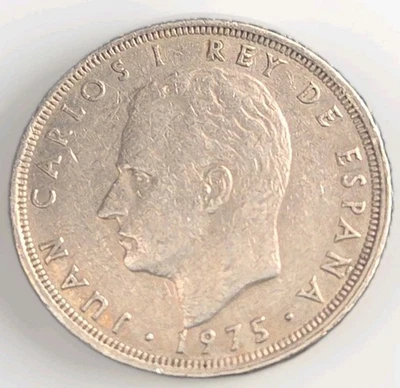 Spain 25 Pesetas 1975 (77) Copper-Nickel KM#808  - Image 1 of 2