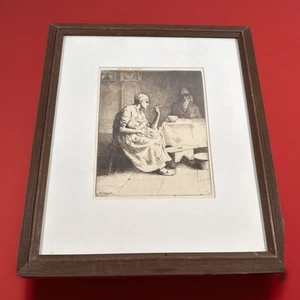 ANTIKER GERAHMTER DRUCK: "The Mother" WILLIAM STRANG 1884 Radierung SIGNIERT COA. - Bild 1 von 12
