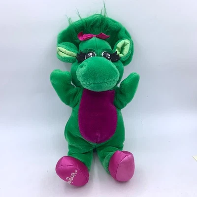 Vintage Baby Bop 1992 Dinosaur 15” Plush Puppet Green Barney Stuffed Animal - Image 1 of 4