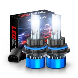 Pair 9007/HB5 LED Headlight Bulbs 6000K White High Low Beam Light Super Bright - Bild 1 von 19