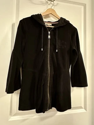 Burberry London - Sudadera con capucha y cremallera de felpa negra Peplum - M Foto 1 de 4