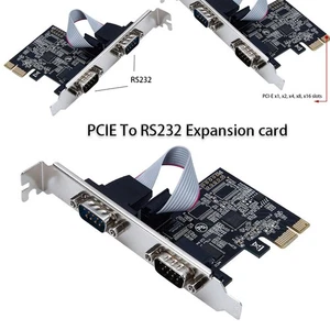PCI-E Serial Port RS232 Adapter PCIE Riser Card Expansion Card Internet Splitter - Picture 1 of 6