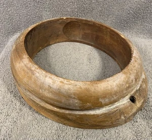 Antique Wooden Block Hat Brim Mold Millinery Form - Picture 1 of 9