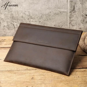 Leather Sleeve Bag MacBook Air 2018-2024, Pro 2016-2024 Laptop A4 Document Case - Picture 1 of 7