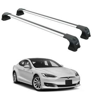 Barras transversales para portaequipajes de techo para Tesla Modelo S (2016-2021) - Punto de fijación de soporte de metal - A - Imagen 1 de 8