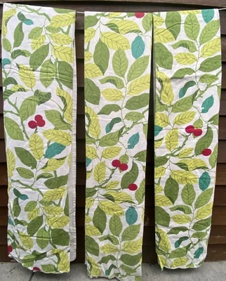 3 Paneles De Colección Ikea Verde Stockholm Hoja Lino Algodón Cortinas 43" X 90" Cortinas Foto 1 de 4