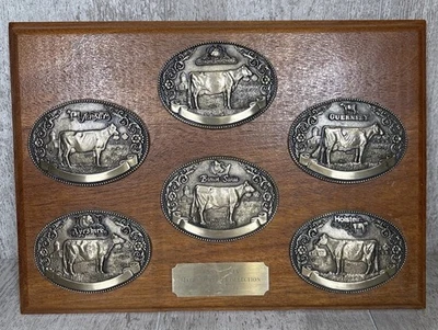 Tony Lama Dairy Breed Belt Buckle Collection Wood Wall Plaque 1st Edition - Image 1 of 4