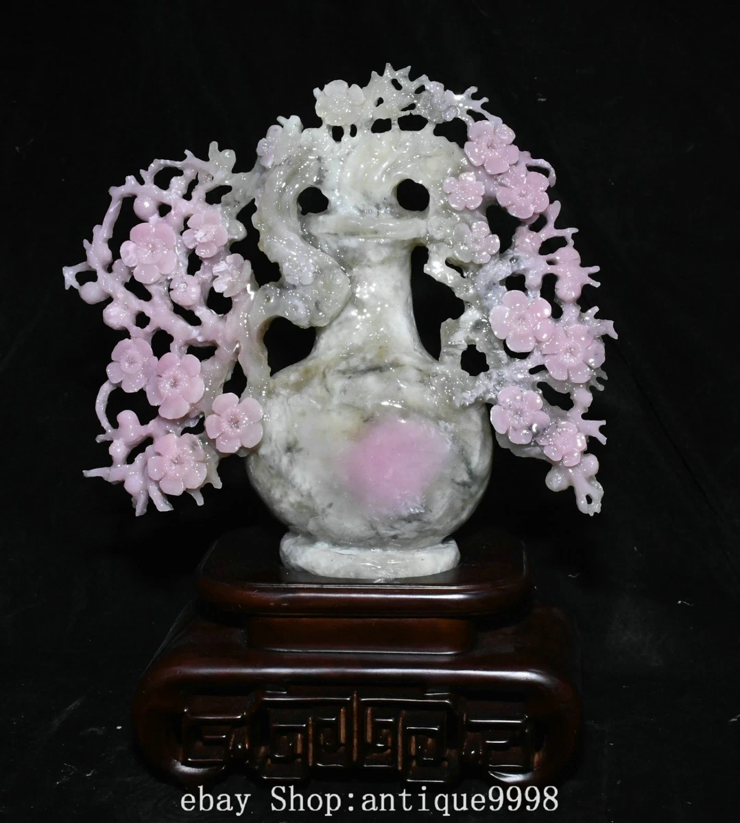 清朝期・和田玉・白玉彫　古美術品、骨董品、 ▽鴻▽ 清朝時代 和田玉 白玉彫 花卉紋手串 時代物 中国古