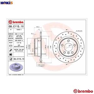 2x BRAKE DISC 08.C115.1X FOR BMW B37D15A B38B15A 1.5L 3cyl 1 F20 B47D20AC 2.0L - Picture 1 of 10