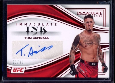 2023 Panini Immaculate UFC Tom Aspinall Immaculate Ink Red Auto /25 - Image 1 of 2