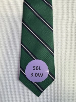 Corbata para hombre REGAL Designer Collection verde a rayas Repp seda - 56L 3,0W Foto 1 de 2