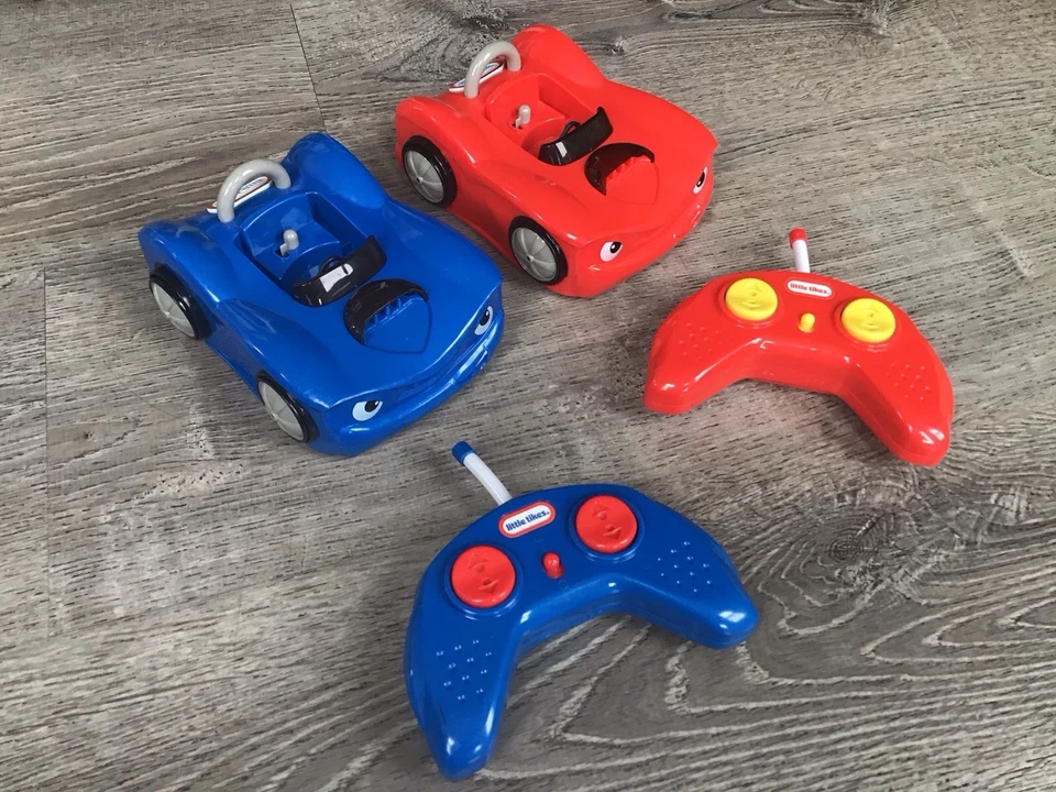 Little Tikes Remote Control Bumper Cars RC Wheelz Set of 2 Red Blue No Drivers - Image 1 of 4