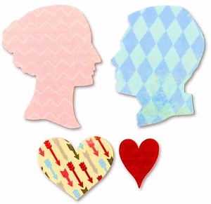 Sizzix Bigz Love Silhouettes die #660795 MSRP $19.99 design Echo Park Paper Co. - Picture 1 of 10