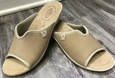 Женские сандалии-шлепанцы Fly Flot анатомические бежевые с сеткой сделаны в Италии размер ЕС 39-US 8 - Изображение 1 из 4