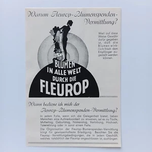 1941 Fleurop Blumen Pflanzen, Werbeanzeige, Werbung, Reklame - Picture 1 of 1
