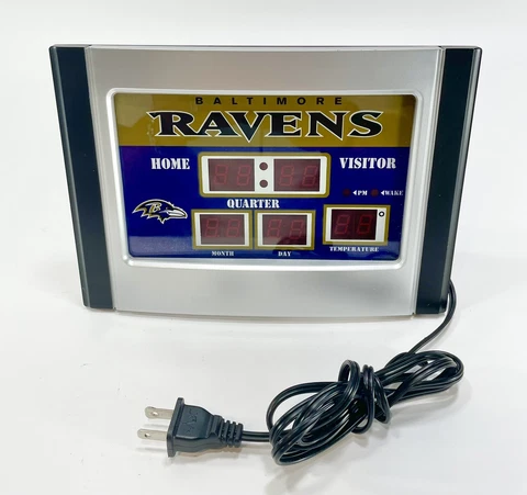 Baltimore Ravens Scoreboard Desktop Alarm Clock NFL Football DIGITAL 9" Vintage Cover