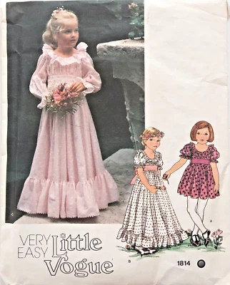 Little Vogue 1814 Sewing Pattern Flower Girl Princess UNCUT Size 6X Vintage - Image 1 of 4