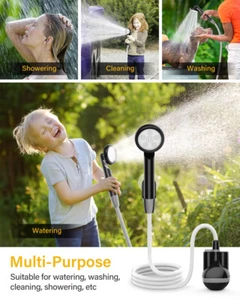 Akku Camping Dusche 3.7V Brause Tauchpumpe Gartendusche Autodusche TauchpumpeUSB - Bild 1 von 17