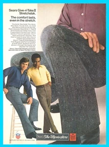 1972 SEARS Mens Store vintage PRINT AD gay interest Stretchslak trousers pants - Picture 1 of 4
