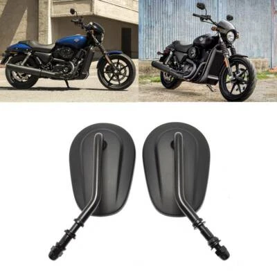 Espejos retrovisores clásicos negros para motocicleta Harley Davidson Street 750 500 EE. UU. Foto 1 de 4