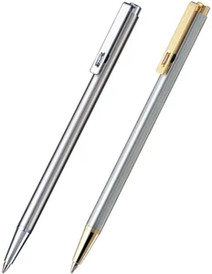 Mini Ballpoint Pen 0.7 mm, Silver Body, Black Ink (T-3) - Picture 1 of 12