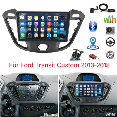 Für Ford Transit Custom 2013-18 4+64G Carplay Android 13 Autoradio GPS Navi WIFI - Bild 1 von 4