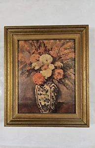 MCM 1960 Winde Fine Prints de Canda Jarrón Delft y Flores Monet Litografía 8x10 - Imagen 1 de 14