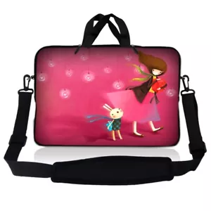 10 Inch Tablet Laptop Sleeve Bag Carry Case iPad Pouch w/ Shoulder Strap Pink - Picture 1 of 3