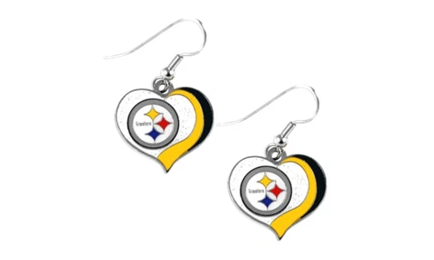Pittsburgh Steelers swirl heart earrings dangle charm FAST USA SHIPPING Cover