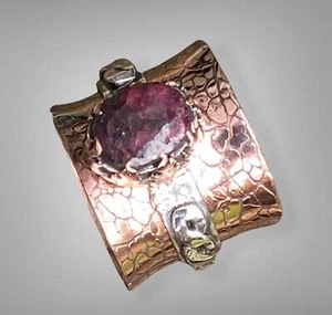 Ruby Copper & Silver Spinner Ring - Picture 1 of 3