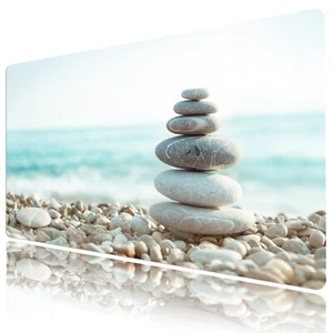 Zen Stones Spa Mouse Pad Modern Blue Desk Mat for Keyboard and Mouse Desk Pad - Picture 1 of 6