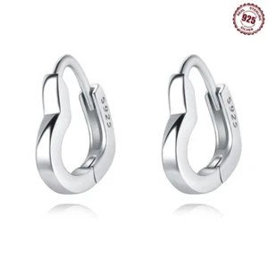 J.RODEM Heart Shape Design 925 Silver Hoop Earrings in Silver and Gold - Picture 1 of 12