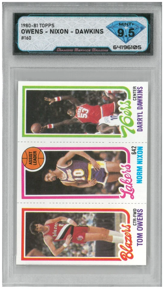 1980-81 Topps TOM OWENS - NORM NIXON - DARRYL DAWKINS #160 💎 DSG 9.5 Mint+ - Image 1 of 2