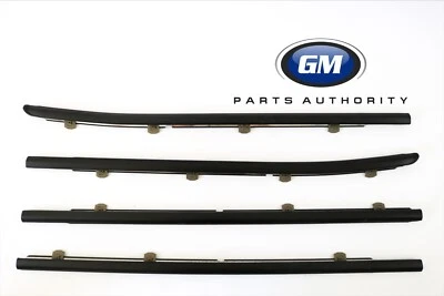 2014-2018 Silverado Sierra Crew Cab Front & Rear Window Moldings Black OEM GM - Image 1 of 4