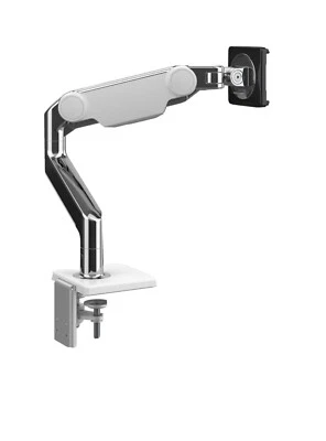 Humanscale M10 Monitor Arm, White with Polished Trim, Clamp Mount - Image 1 of 4