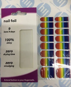 Nail Foil Rainbow design Nail 16 Pieces Nail Art **new # - Picture 1 of 3