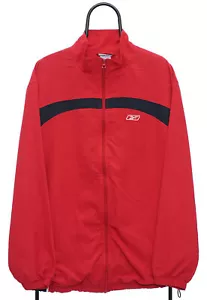 REEBOK Lightweight Jacket Sportswear Full Zip Logo Vintage Red - XL - Picture 1 of 10