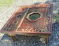 ORNATE ANTIQUE CHINESE CARVED ORIENTAL COFFEE TABLE
