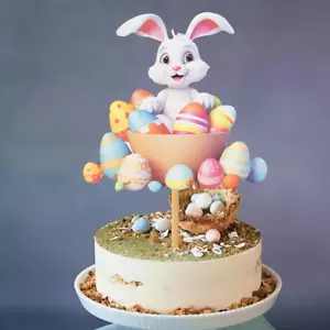 Feliz adorno de pastel de Pascua ~ decoración de pastel de Pascua ~ decoración de pastel temático de Pascua - Imagen 1 de 5