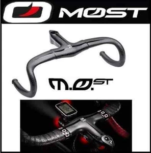MANUBRIO TALON AERO FIBRA CARBONIO BICI CORSA 40 42 44cm PIPA ATTACCO INTEGRATO - Picture 1 of 15
