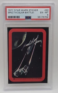 1977 Star Wars Sticker #22 Spectacular Battle! PSA EX-MT 6 - Picture 1 of 2