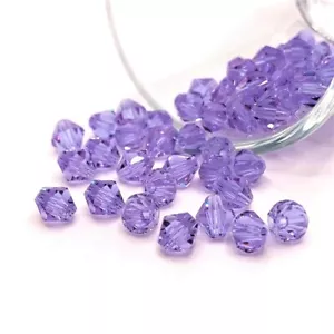 4, 20 or 50 BULK pcs 6mm Bicone Bead Purple February Birthstone-US Seller-PR948 - Picture 1 of 5
