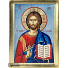 Jesus Christ the Savior Christian Orthodox Icon on Wood with Gold Leaf backgroun