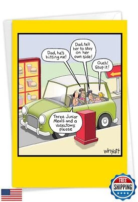 NobleWorks - Funny Father's Day Greeting Card with 5 x 7 Inch Envelope (1 Car - Image 1 of 4